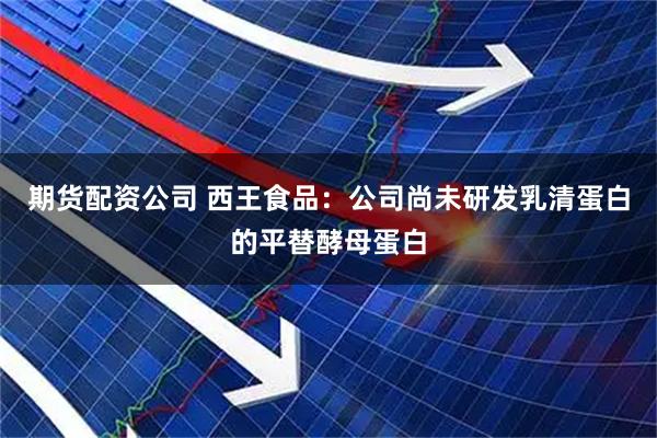 期货配资公司 西王食品：公司尚未研发乳清蛋白的平替酵母蛋白