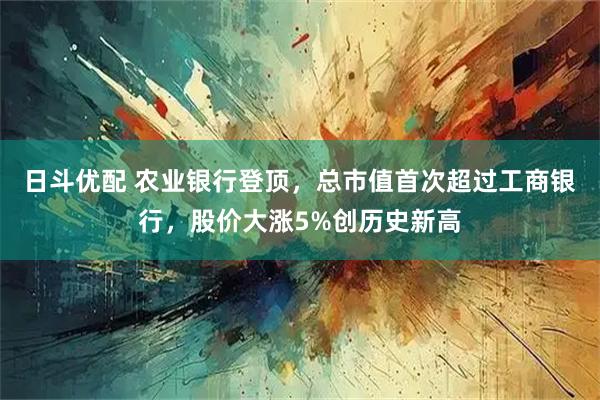 日斗优配 农业银行登顶，总市值首次超过工商银行，股价大涨5%创历史新高