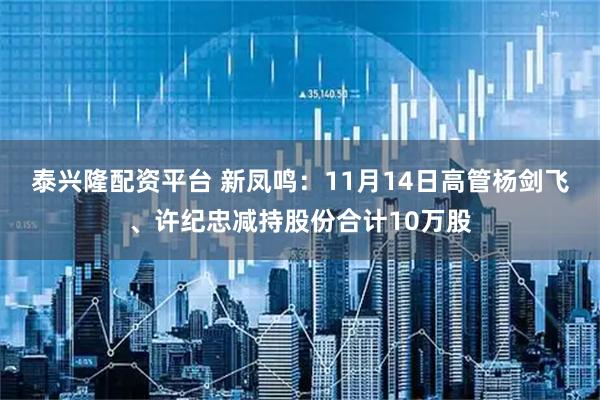 泰兴隆配资平台 新凤鸣：11月14日高管杨剑飞、许纪忠减持股份合计10万股